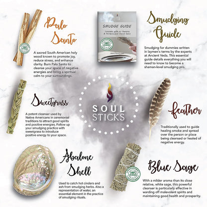Beginner Blue Sage Smudge Kit with Guide