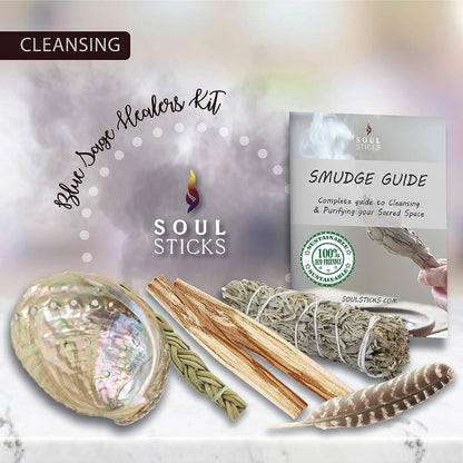 Beginner Blue Sage Smudge Kit with Guide