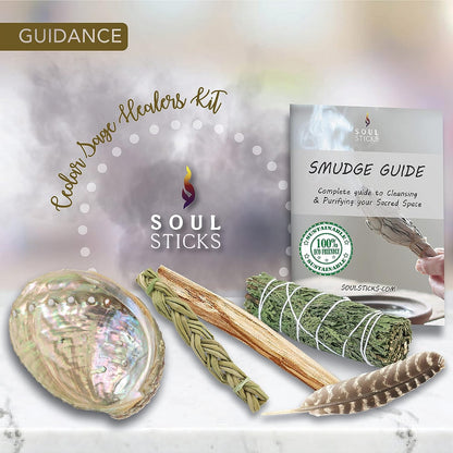 Beginner Cedar Sage Smudge Kit with Guide
