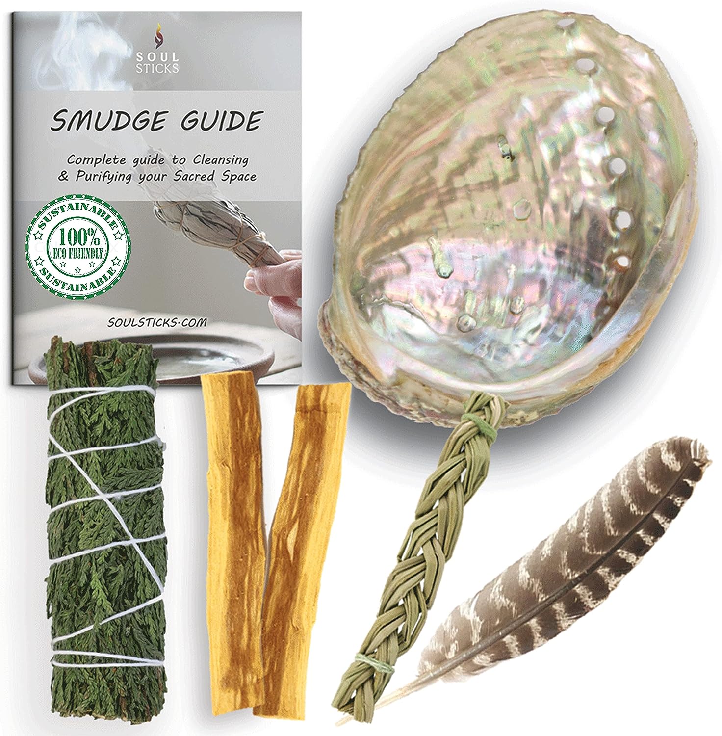 Beginners Cedar Sage Smudge Kit with Smudge Guide – Soul Sticks