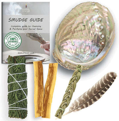 Beginner Cedar Sage Smudge Kit with Guide