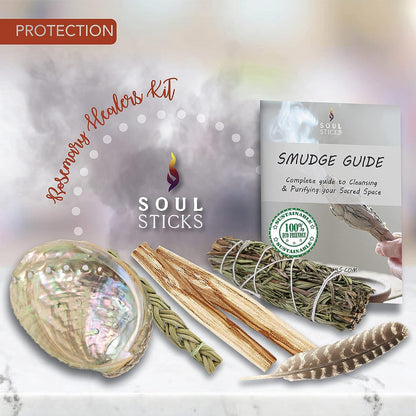 Beginner Rosemary Sage Smudge Kit with Guide