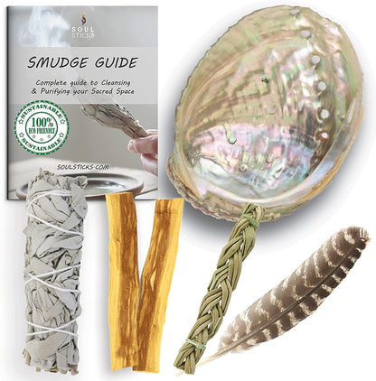 Beginner White Sage Smudge Kit with Guide