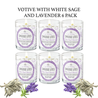 White Sage Smudge Votive Candles - 6 Pack