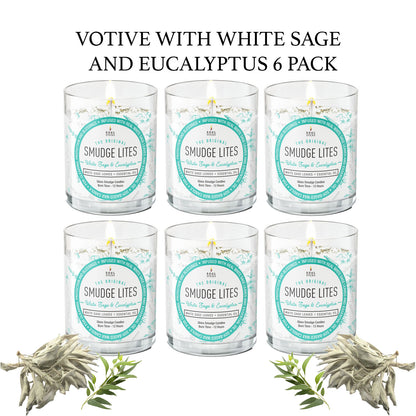 White Sage Smudge Votive Candles - 6 Pack