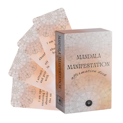Set of spiritual cards with mystical artwork and messages.
