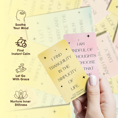 Set of spiritual cards with mystical artwork and messages.