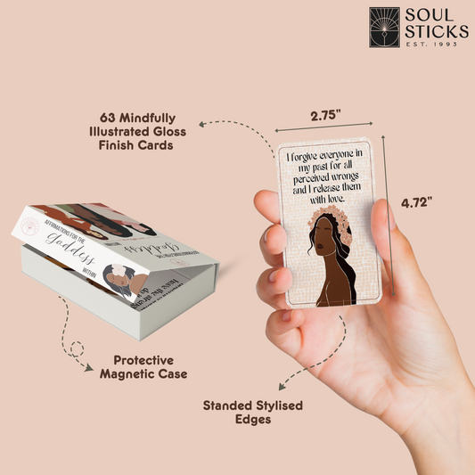 Set of spiritual cards with mystical artwork and messages.