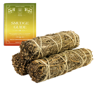 Lavender Sage Smudge Sticks with Smudge Guide, 3-Pack