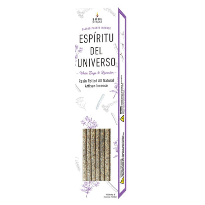 Espiritu del Universo White Sage & Lavender Resin Rolled Incense Sticks