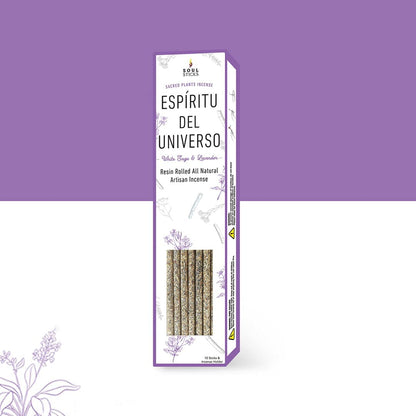 Espiritu del Universo White Sage & Lavender Resin Rolled Incense Sticks