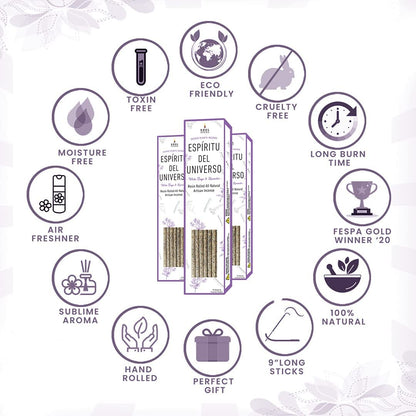 Espiritu del Universo White Sage & Lavender Resin Rolled Incense Sticks