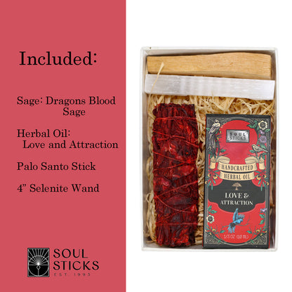 Soul Sticks, Love & Attraction Intention Kit with Sage