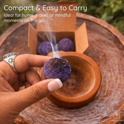 Single nag champa smudge bomb with branded packaging detail