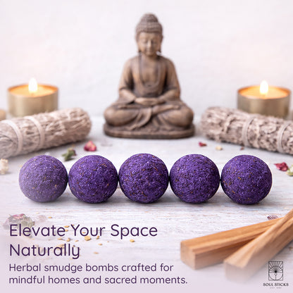 Nag Champa smudge bombs styled with candles and ritual decor