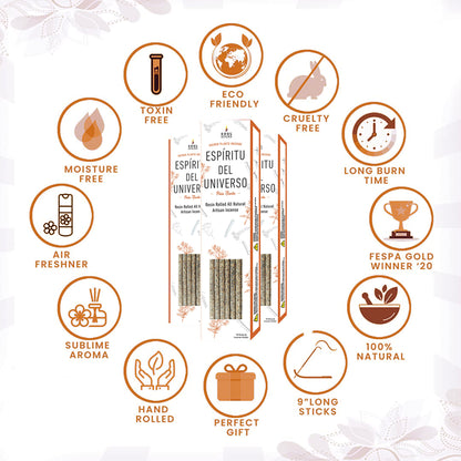 Espiritu del Universo Palo Santo Resin Rolled Incense Sticks