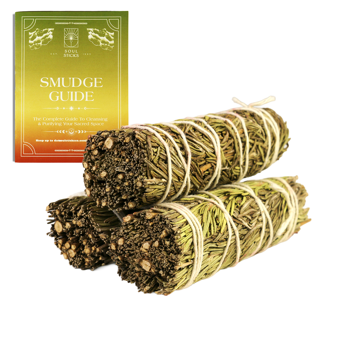 Rosemary Sage Smudge Sticks with Smudge Guide (3 PK)