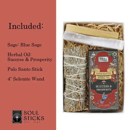 Soul Sticks, Success & Prosperity Intention Kit with Sage