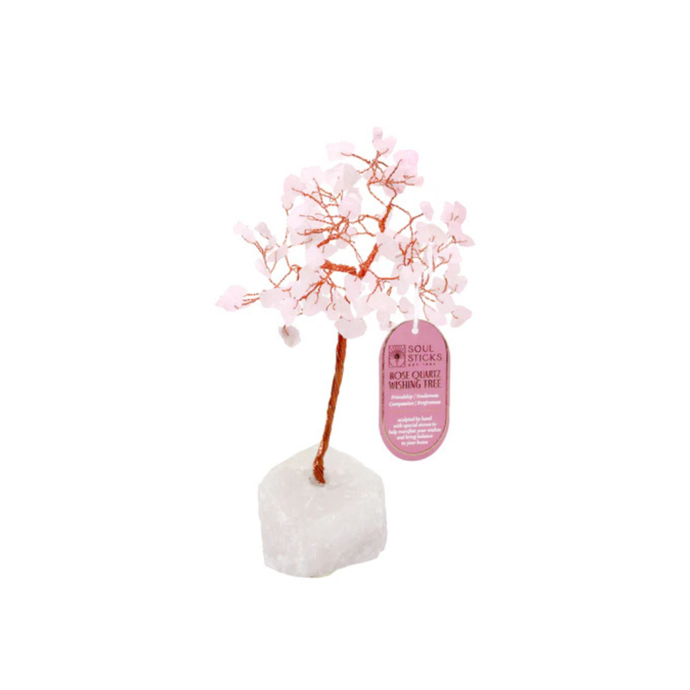 Handmade crystal tree with natural gemstones for energy balance, positivity, and home decoration