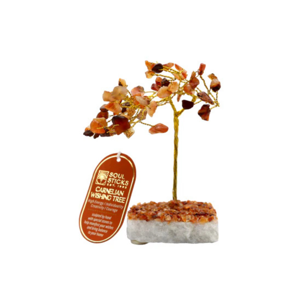 Handmade crystal tree with natural gemstones for energy balance, positivity, and home decoration