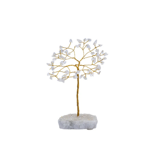 Handmade crystal tree with natural gemstones for energy balance, positivity, and home decoration