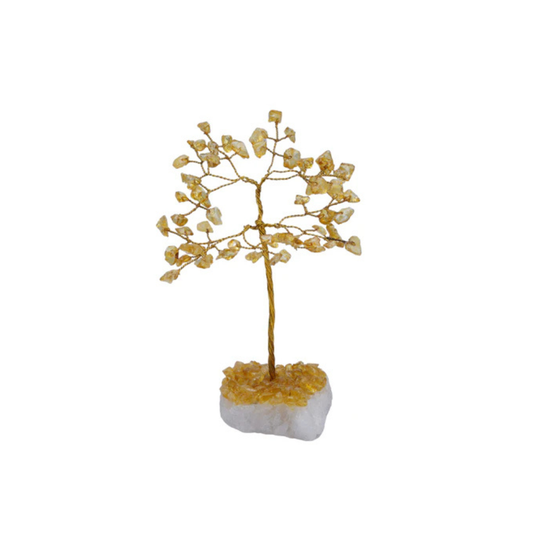 Handmade crystal tree with natural gemstones for energy balance, positivity, and home decoration