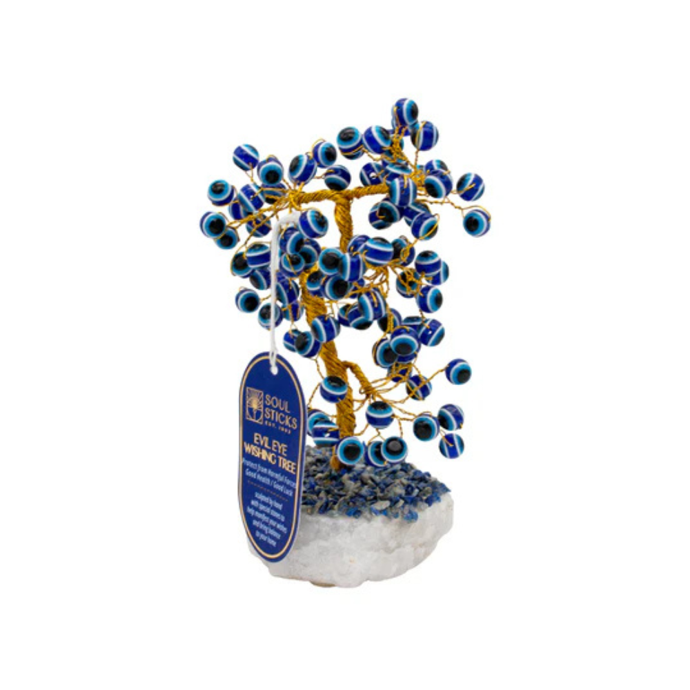 Handmade crystal tree with natural gemstones for energy balance, positivity, and home decoration