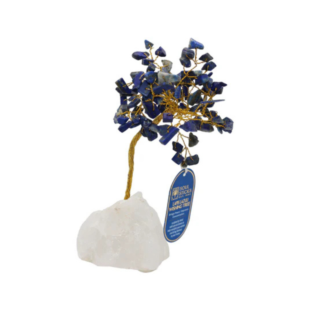 Handmade crystal tree with natural gemstones for energy balance, positivity, and home decoration