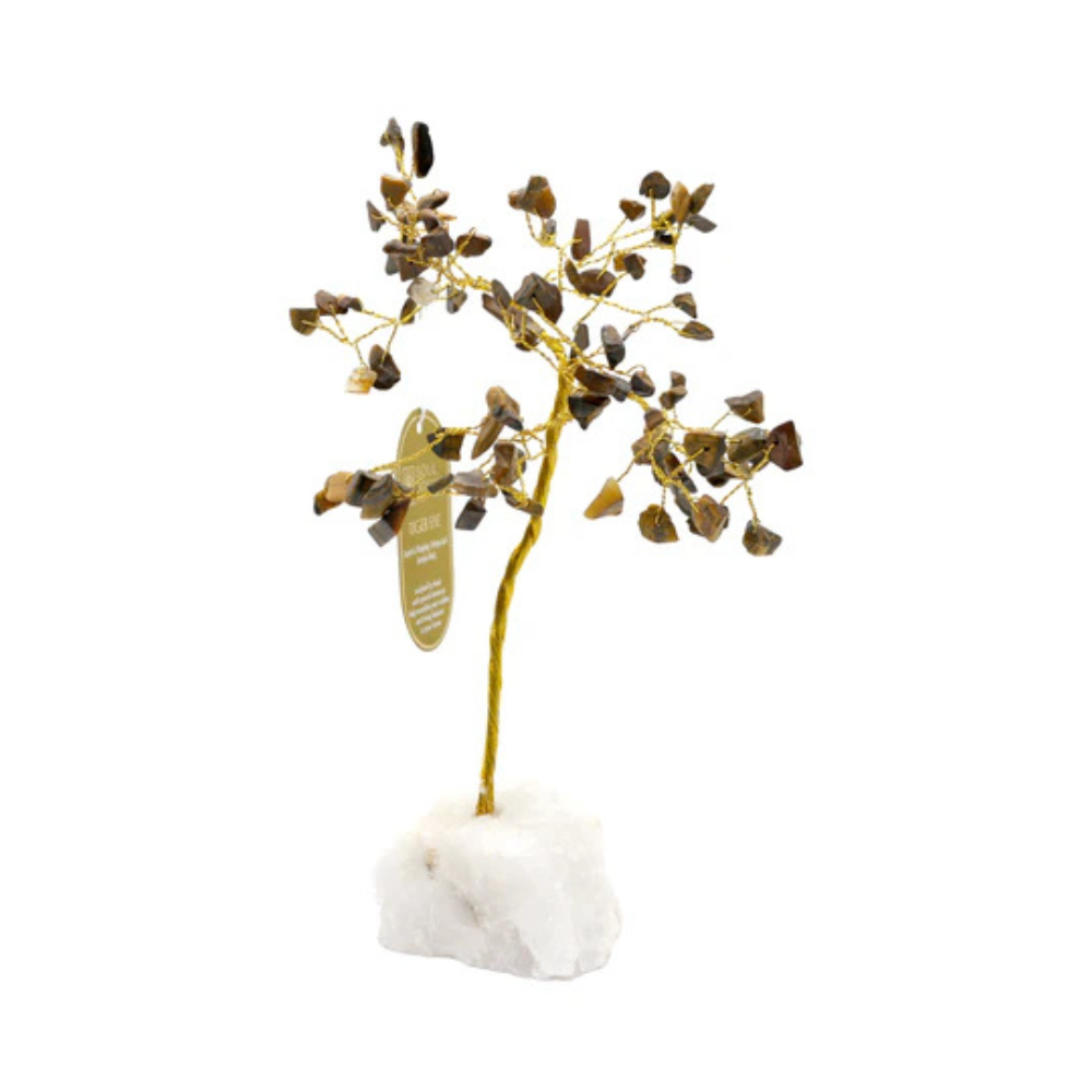 Handmade crystal tree with natural gemstones for energy balance, positivity, and home decoration