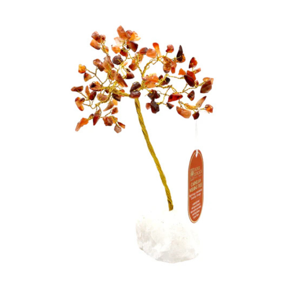 Handmade crystal tree with natural gemstones for energy balance, positivity, and home decoration