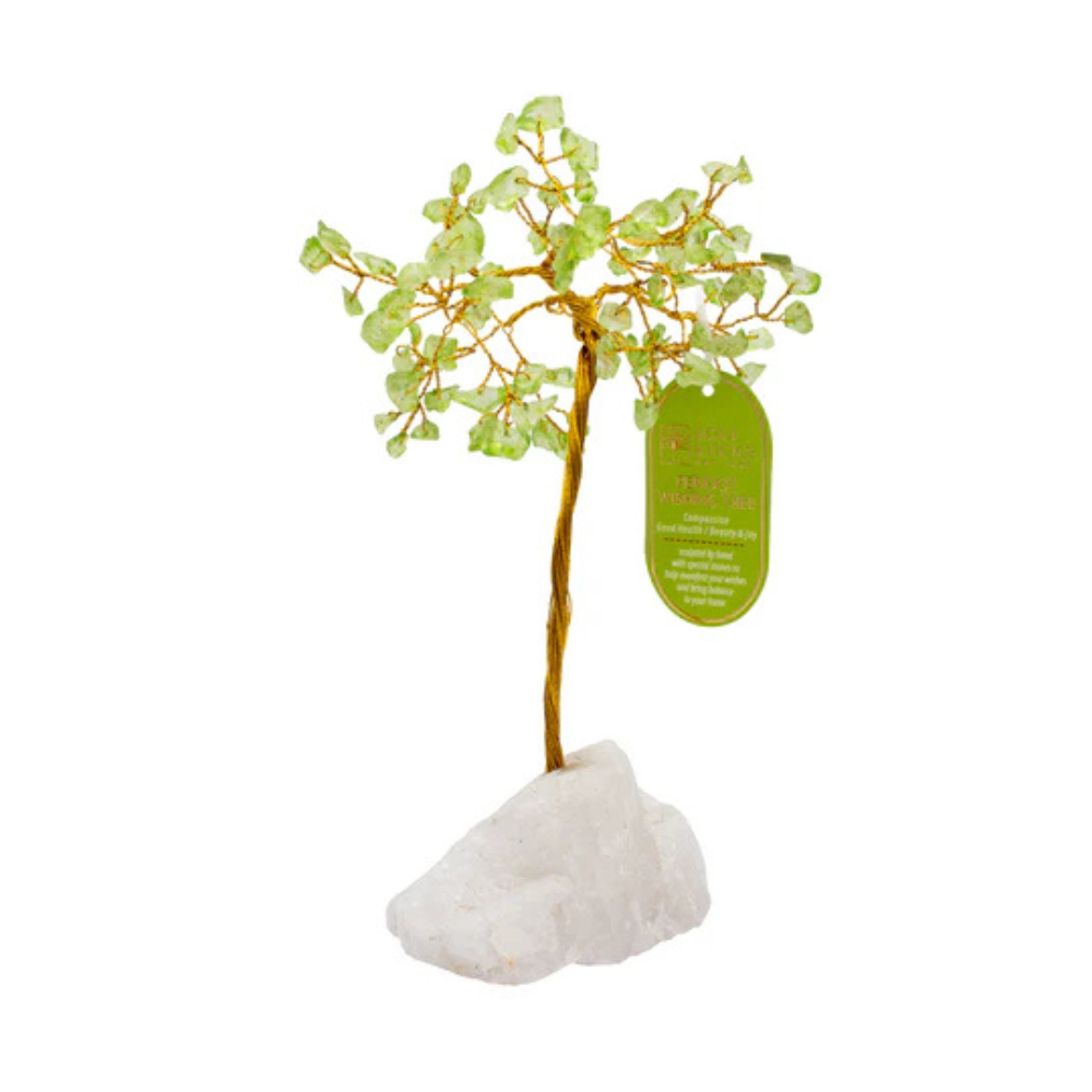 Handmade crystal tree with natural gemstones for energy balance, positivity, and home decoration