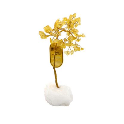 Handmade crystal tree with natural gemstones for energy balance, positivity, and home decoration