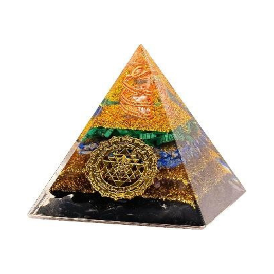 SHREE YANTRA ORGONITE CRYSTAL PYRAMID (80 MM)