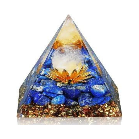 LOTUS ORANGE ORGONITE CRYSTAL PYRAMID (80 MM)