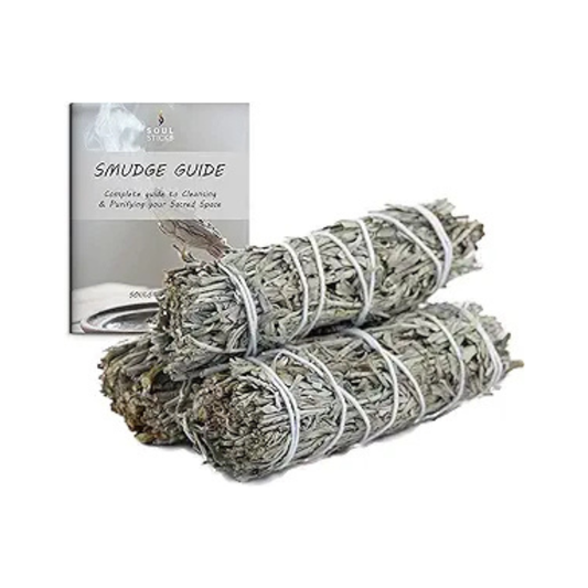 Blue Sage Smudge Sticks with Smudge Guide (3 PK)