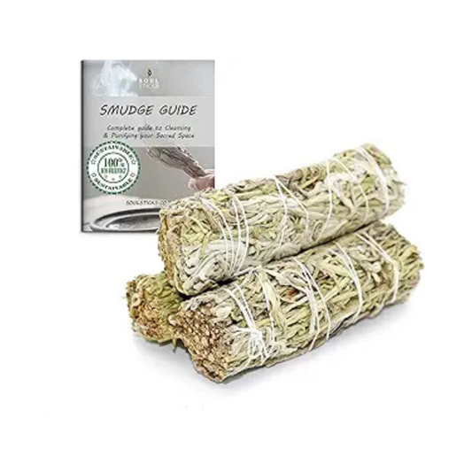Green Sage Smudge Sticks with Smudge Guide (3 PK)