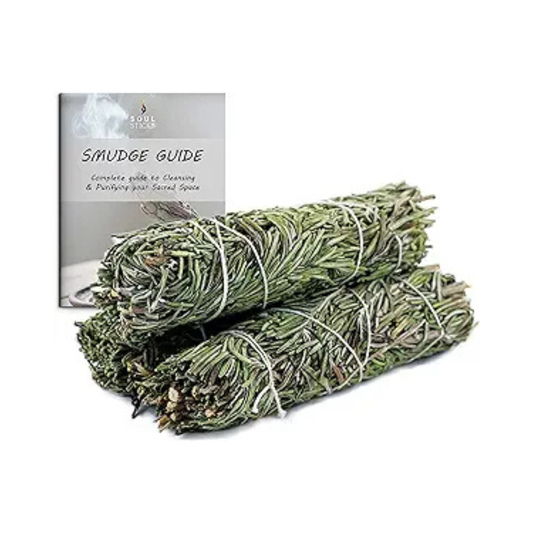 Mugwort Sage Smudge Sticks with Smudge Guide (3 PK)