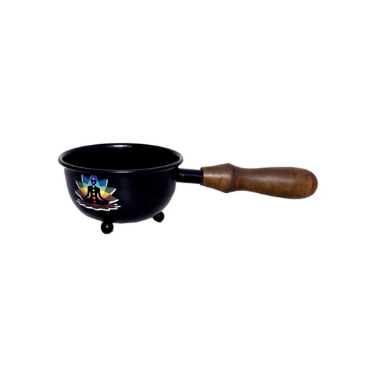 7 Chakras Meditation Small Smudge Pot Burner with Handle