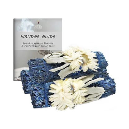 Blue Moon Floral Sage Smudge Sticks with Smudge Guide, 3-Pack