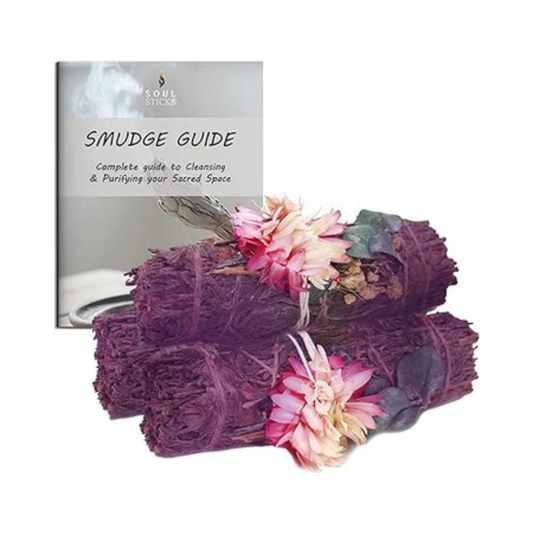 Enchanted Forest Floral Sage Smudge Sticks with Smudge Guide (3 PK)