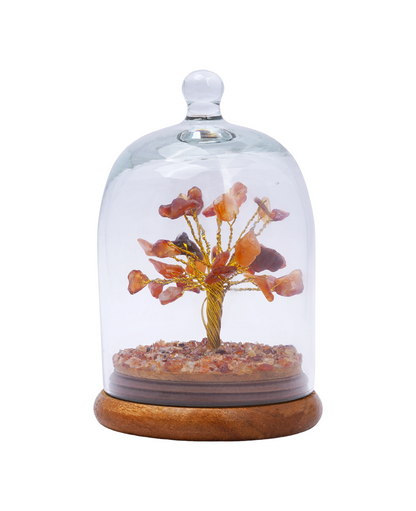 Handmade crystal tree with natural gemstones for energy balance, positivity, and home decoration