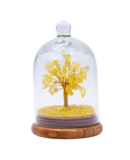Handmade crystal tree with natural gemstones for energy balance, positivity, and home decoration