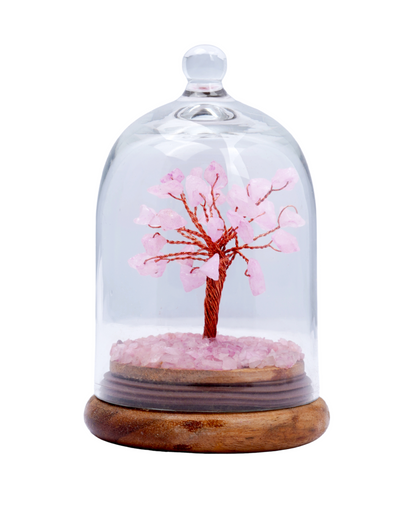 Handmade crystal tree with natural gemstones for energy balance, positivity, and home decoration