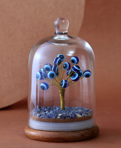 Handmade crystal tree with natural gemstones for energy balance, positivity, and home decoration