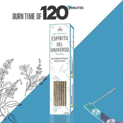 Espiritu del Universo White Sage Resin Rolled Incense Sticks