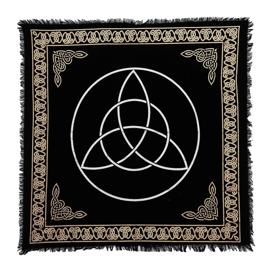 Star & Pentagram Altar Cloth - Gold & Silver on a white background