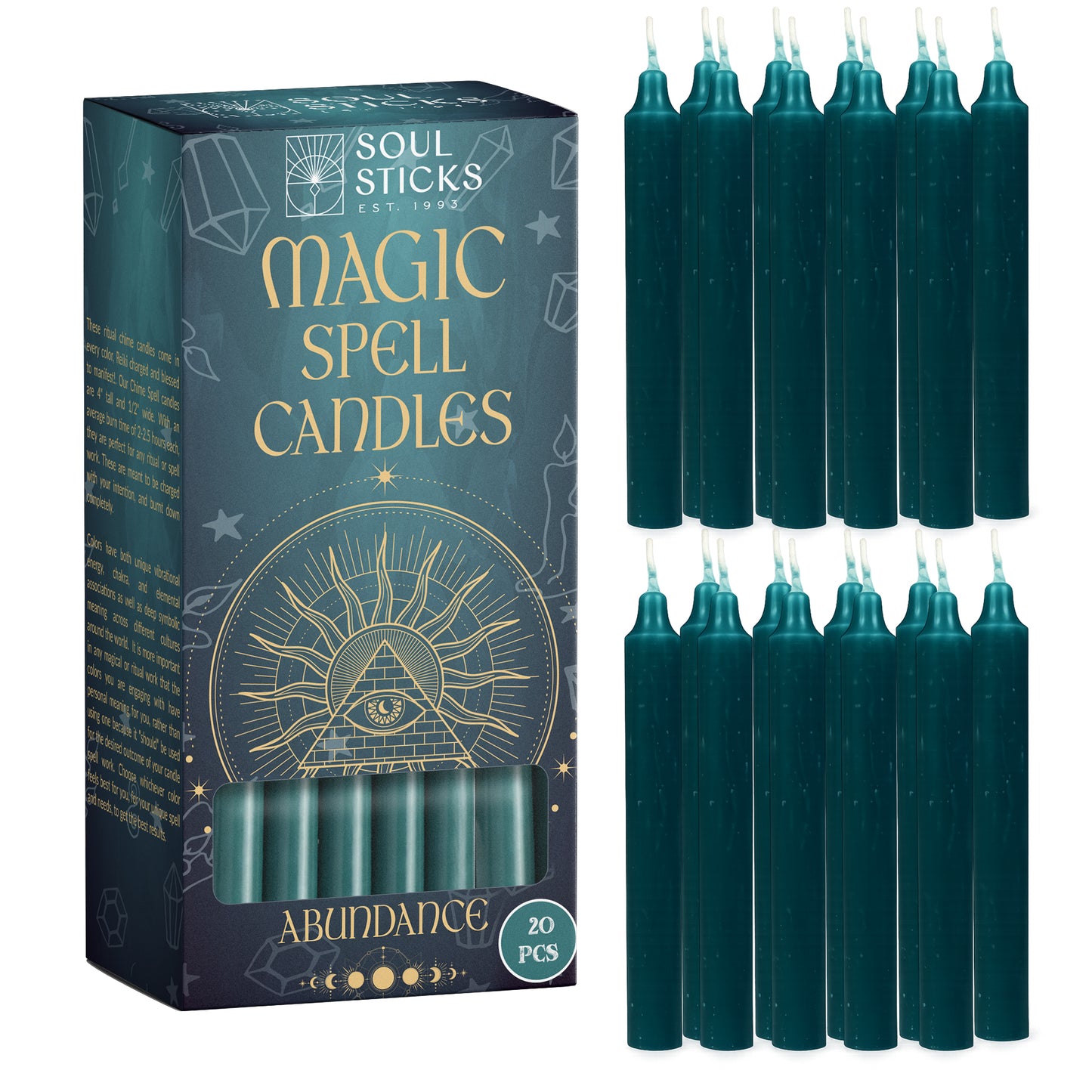 SOUL STICKS 4" Premium Magic Spell Chime Taper Candles Bulk 20 Pack for Rituals, Ceremonies, Meditation, Altar and Spells