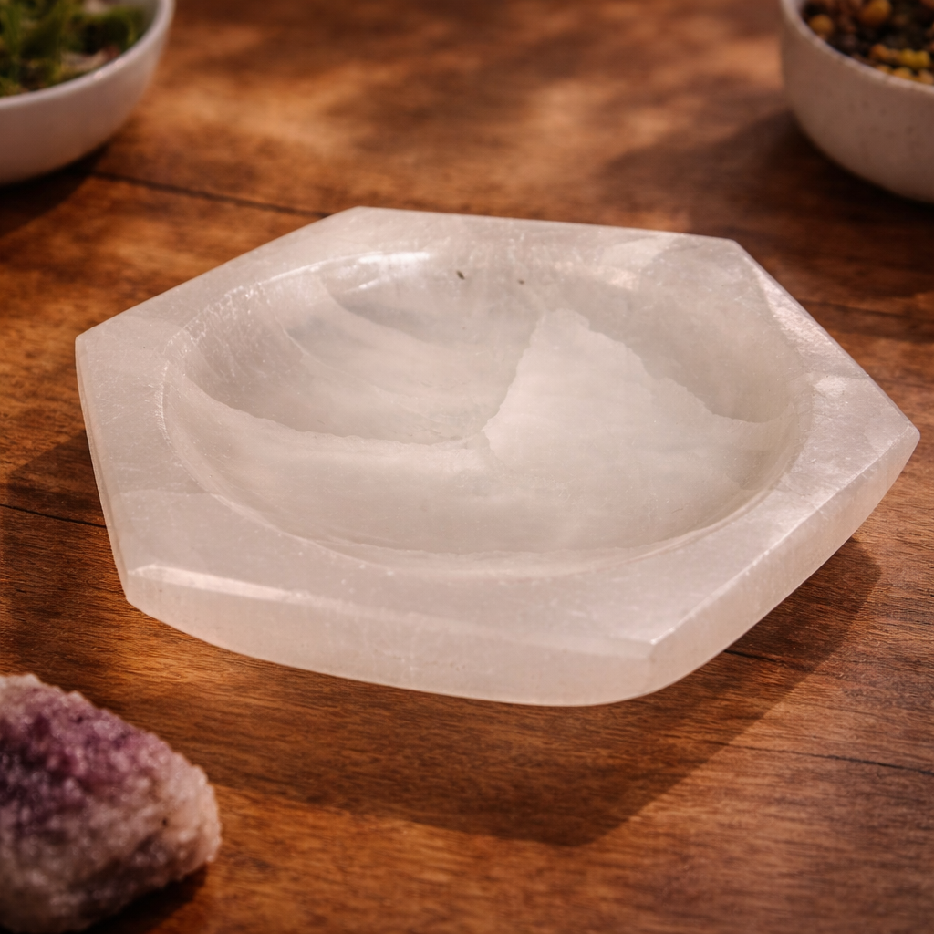 Selenite Hexagonal Plate (5")