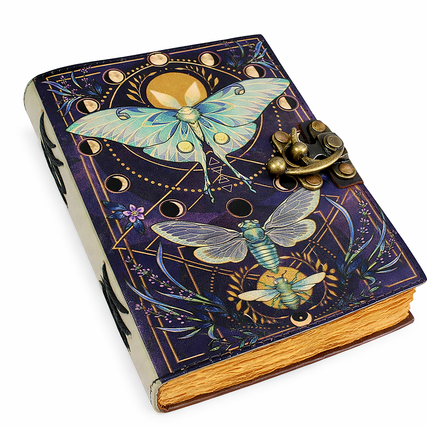 Closed Butterfly leather journal cover shown from the front