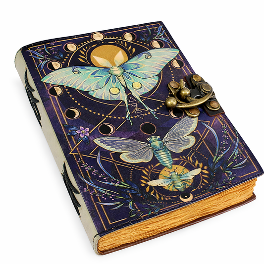 200 Page Leather Printed Butterfly Journal (5 x 7 in.)